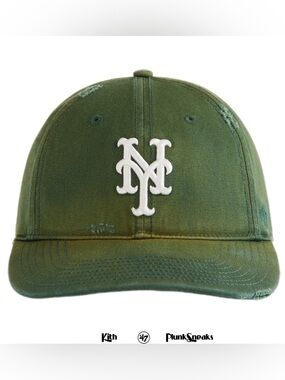 Kith & '47 for the MLB New York Mets Washed Franchise LS Cap • Conifer •2026